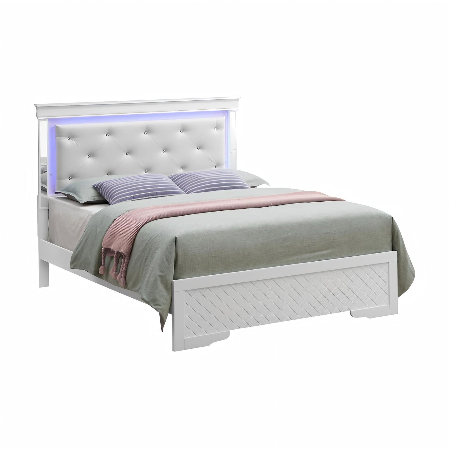Bed With LED Light Accents Headboard - The Sleep Loft - Online Mattress Showroom NYC