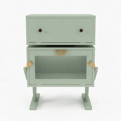 Robot LED Nightstand With 360° Rotating Drawer