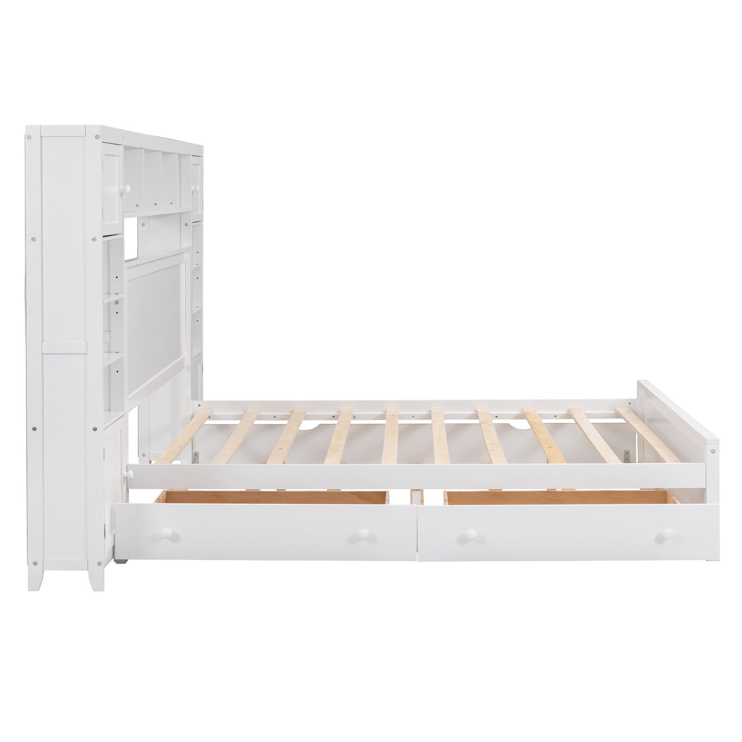 Bed With All In One Cabinet, Shelf And Sockets, Twin Long Trundle - The Sleep Loft - Online Mattress Showroom NYC