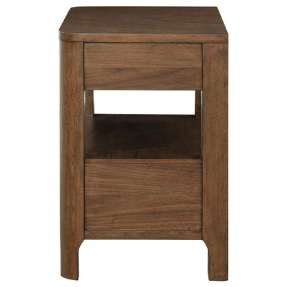 Verona - 2 Drawer Bedside Table With Hidden Storage - Walnut