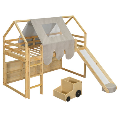 Loft Bed With House Shaped Frame And Tent - The Sleep Loft - Online Mattress Showroom NYC