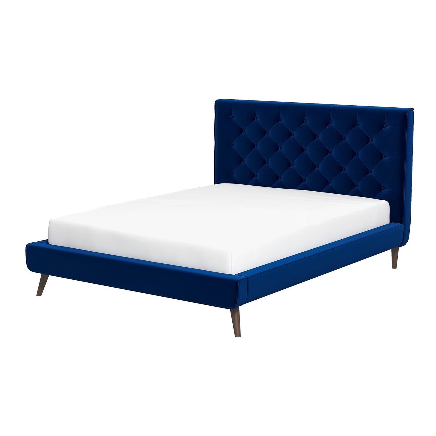 Dillon - Mid-Century Velvet Platform Bed - The Sleep Loft - Online Mattress Showroom NYC