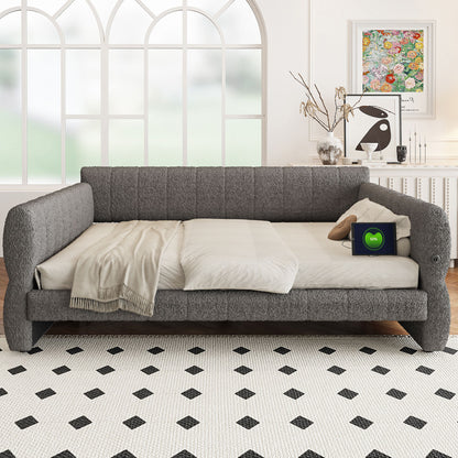 Upholstered Platform Bed With USB Charging - The Sleep Loft - Online Mattress Showroom NYC
