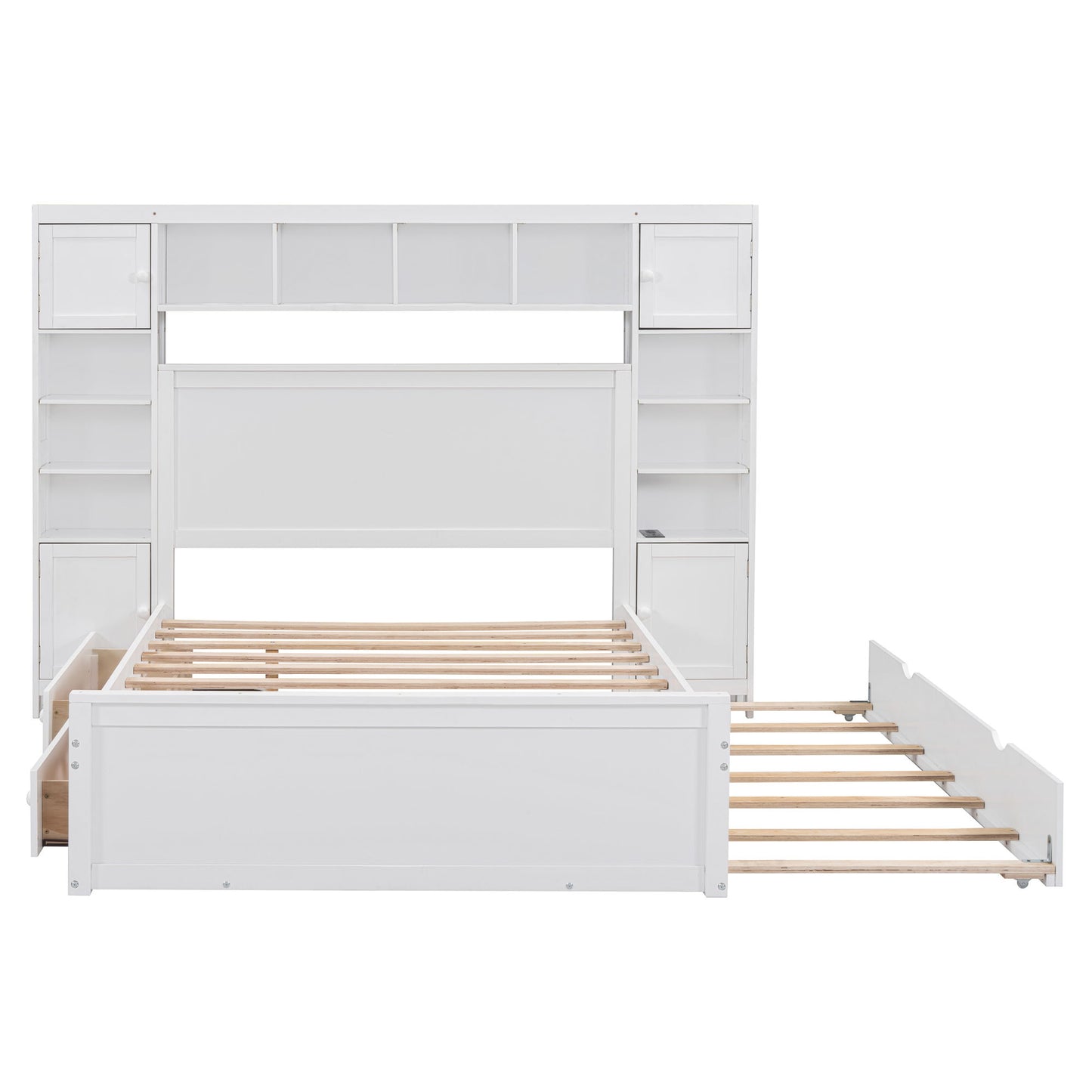 Bed With All In One Cabinet, Shelf And Sockets, Trundle - The Sleep Loft - Online Mattress Showroom NYC