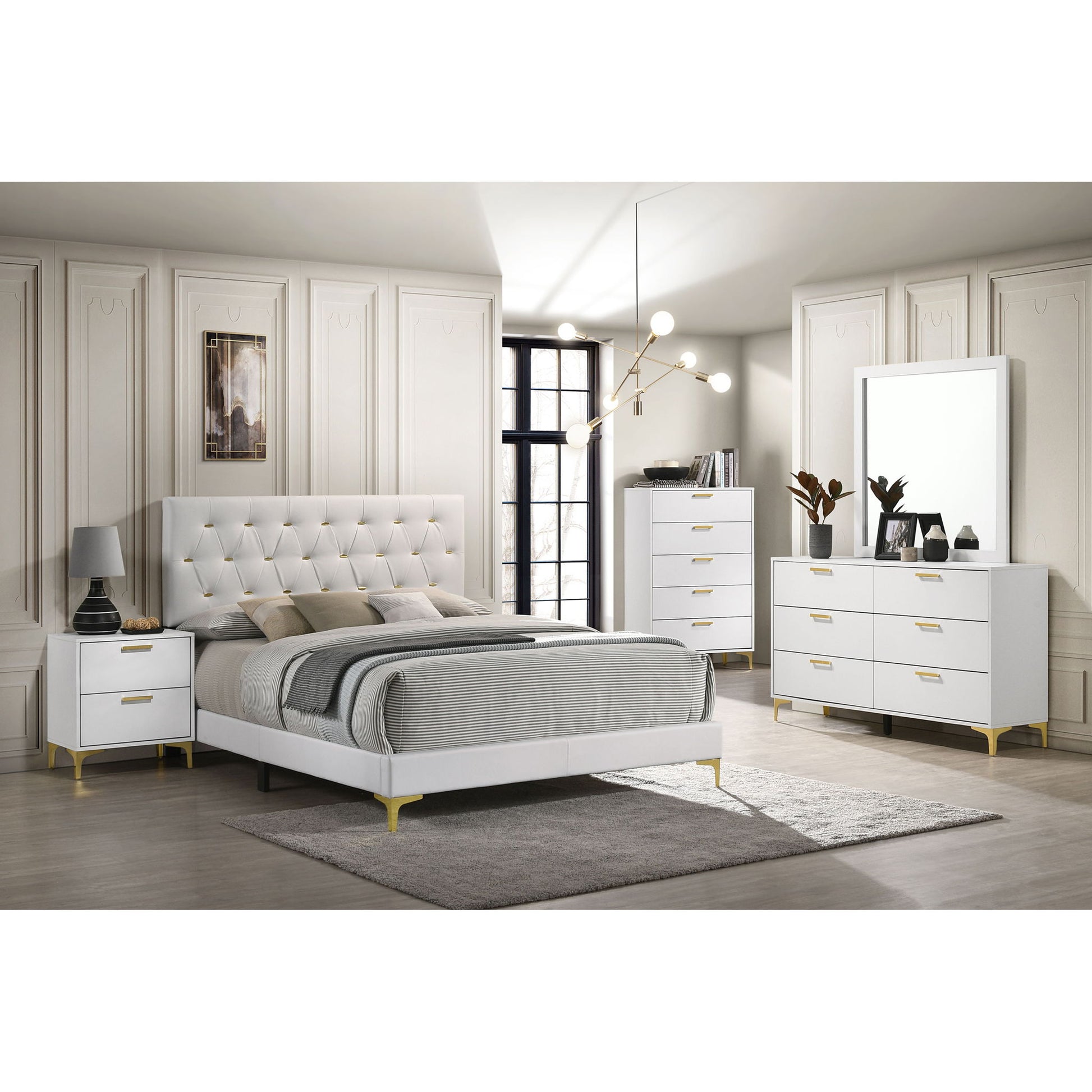 Karena - 2 Drawer Rectangular Nightstand - White - The Sleep Loft - Online Mattress Showroom NYC