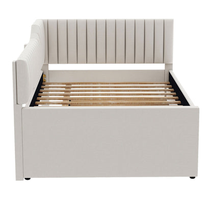 Upholstered Daybed With Trundle And 3 Drawers - The Sleep Loft - Online Mattress Showroom NYC