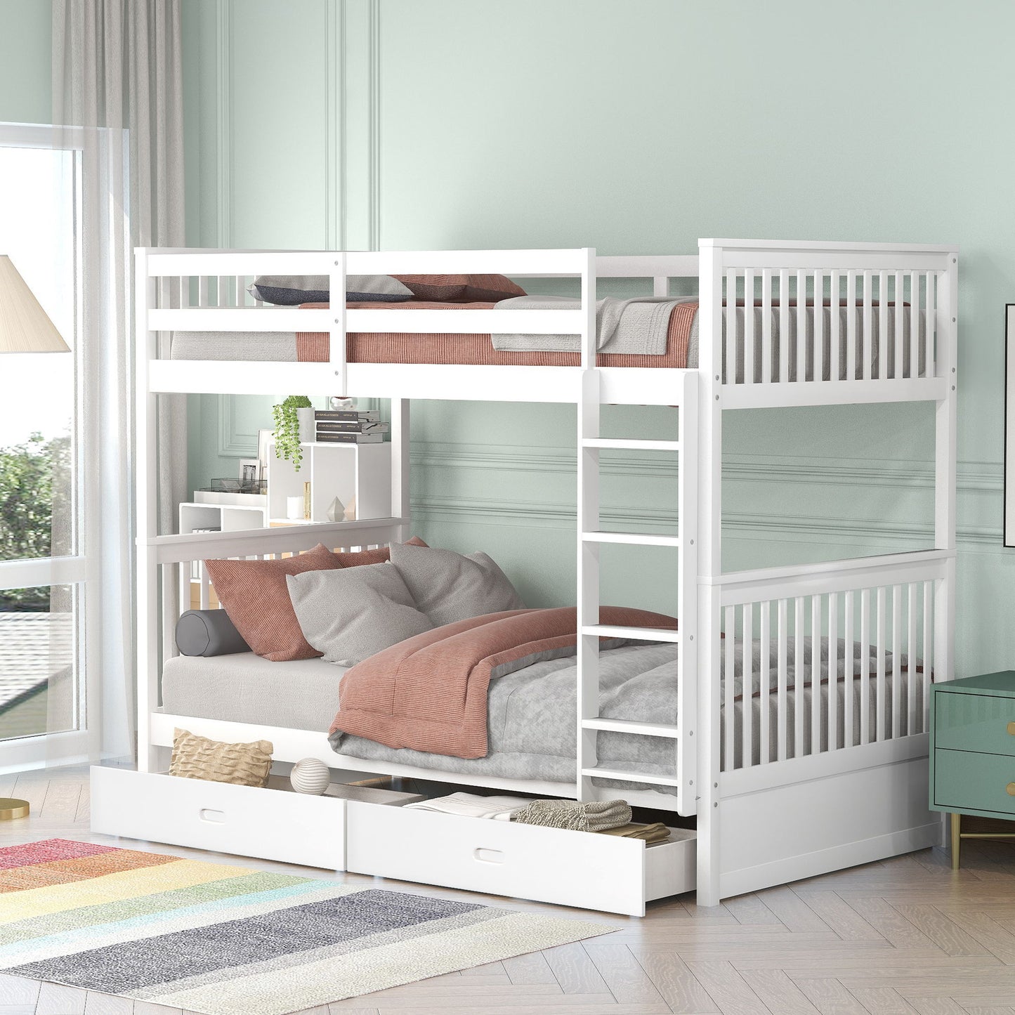 Bunk Bed With Ladders And 2 Storage Drawers - The Sleep Loft - Online Mattress Showroom NYC
