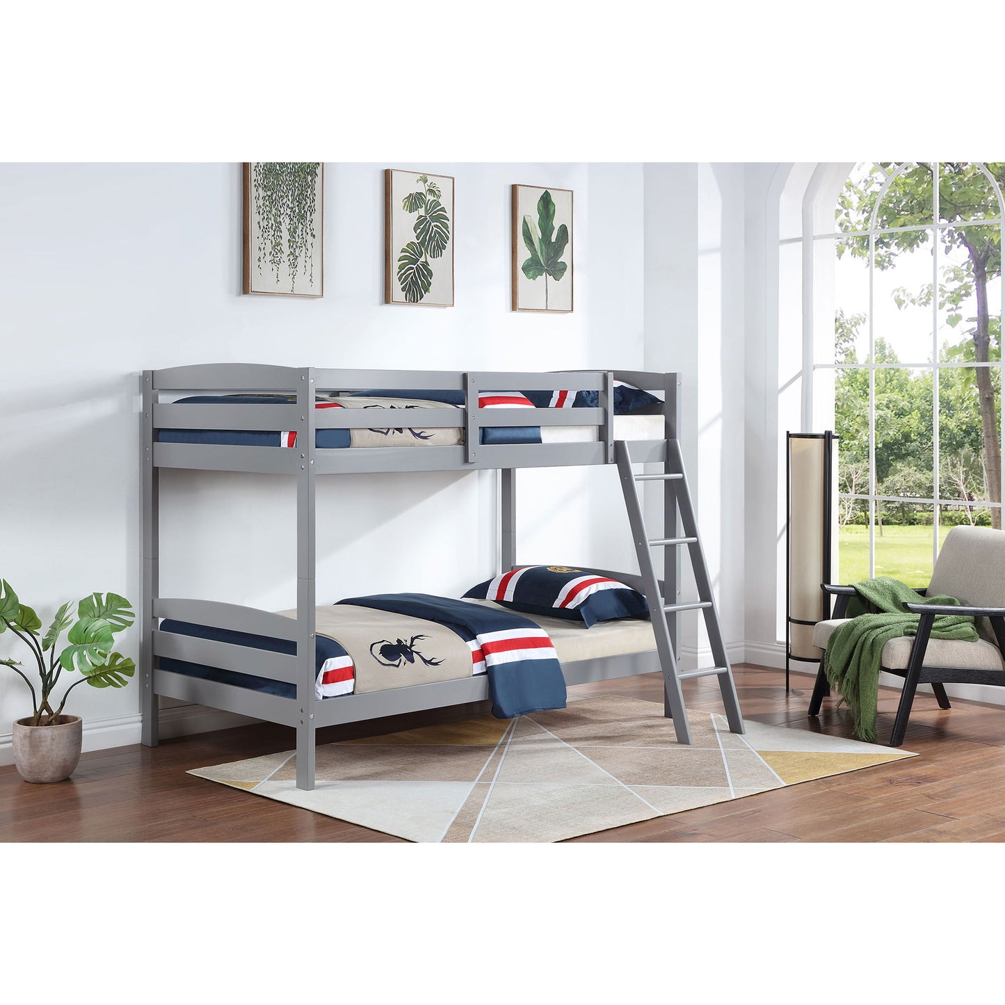 Kerr - Twin Over Twin Bunk Bed - Gray - The Sleep Loft - Online Mattress Showroom NYC