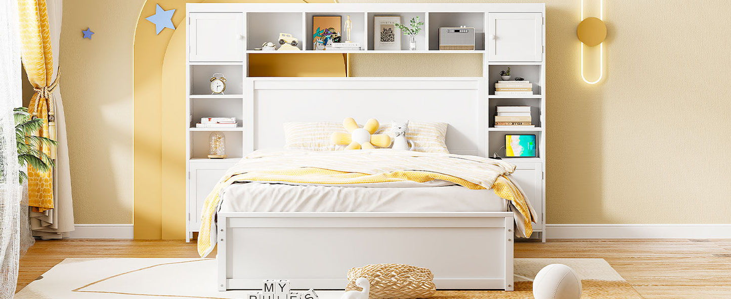 Bed With All In One Cabinet, Shelf And Sockets, Twin Long Trundle - The Sleep Loft - Online Mattress Showroom NYC