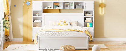 Bed With All In One Cabinet, Shelf And Sockets, Twin Long Trundle - The Sleep Loft - Online Mattress Showroom NYC