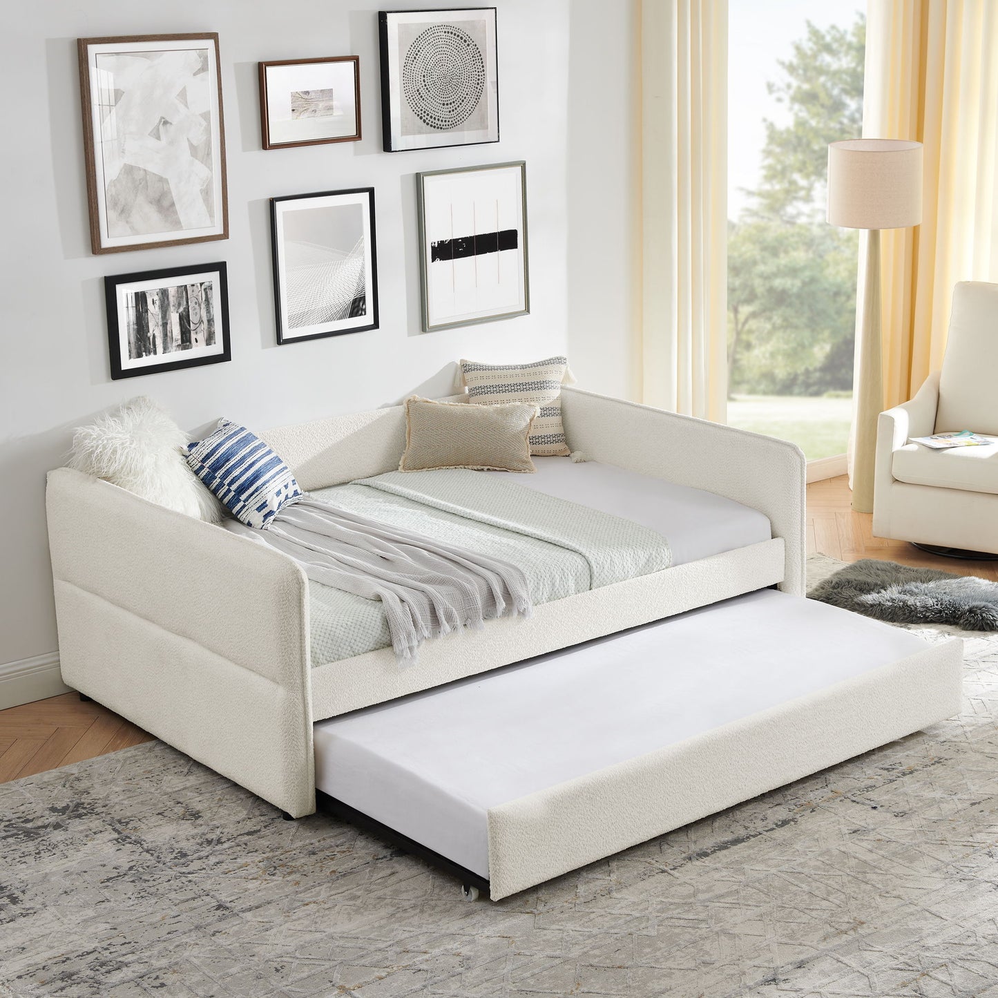 Upholstered Daybed With Pop Up Trundle - The Sleep Loft - Online Mattress Showroom NYC