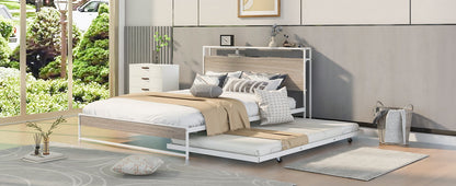 Platform Bed Frame With Trundle, USB Ports And Slat Support, No Box Spring Needed - The Sleep Loft - Online Mattress Showroom NYC