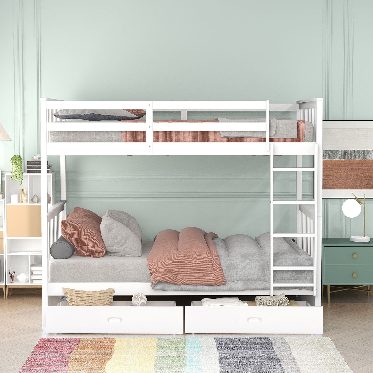 Bunk Bed With Ladders And 2 Storage Drawers - The Sleep Loft - Online Mattress Showroom NYC