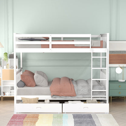 Bunk Bed With Ladders And 2 Storage Drawers - The Sleep Loft - Online Mattress Showroom NYC
