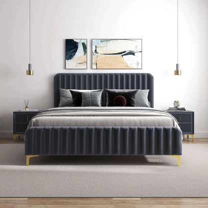 Bethany - Queen Upholstered Platform Bed - Gray - The Sleep Loft - Online Mattress Showroom NYC