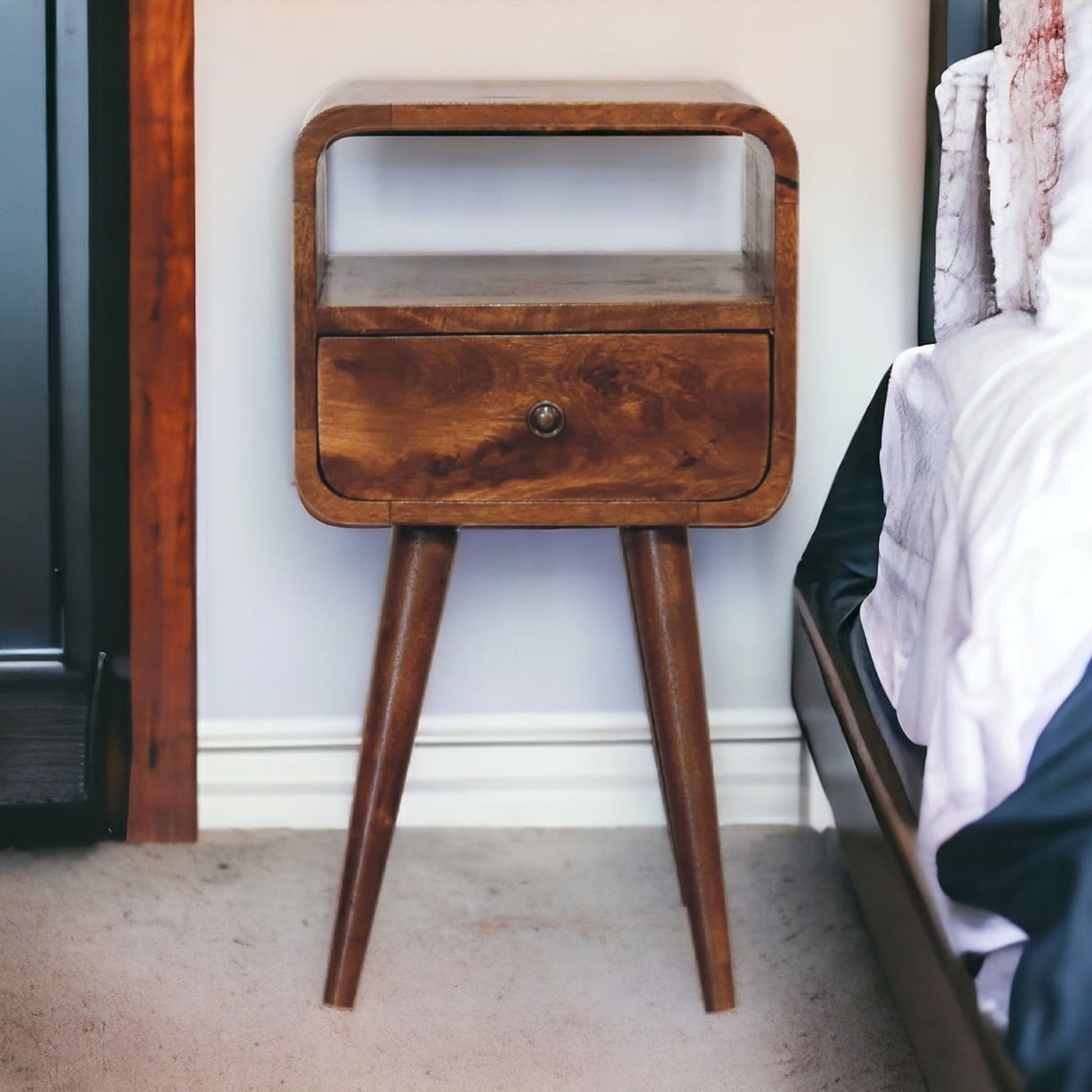 Mini Open Bedside Nightstand - The Sleep Loft - Online Mattress Showroom NYC