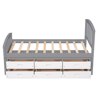 Platform Storage Bed Solid Wood Bed With 6 Drawers - The Sleep Loft - Online Mattress Showroom NYC