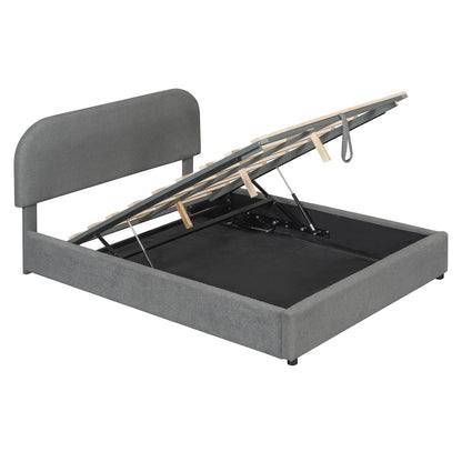 Upholstered Platform Bed With Hydraulic Storage System - The Sleep Loft - Online Mattress Showroom NYC