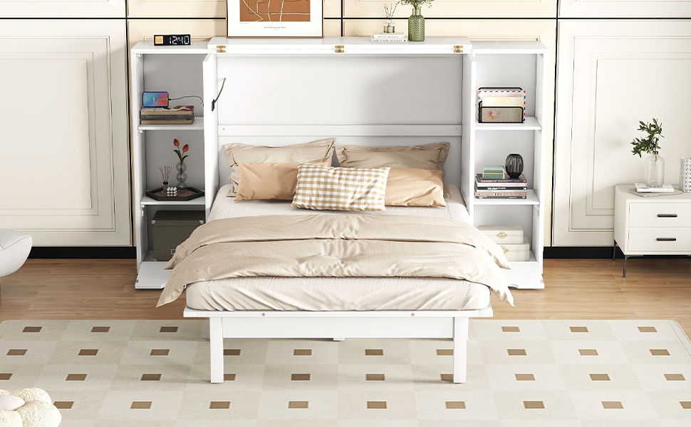 Murphy Bed With Shelves, Drawers And USB Ports - The Sleep Loft - Online Mattress Showroom NYC