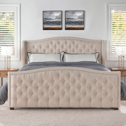 Marcella - Upholstered Shelter Headboard Bed Set - The Sleep Loft - Online Mattress Showroom NYC