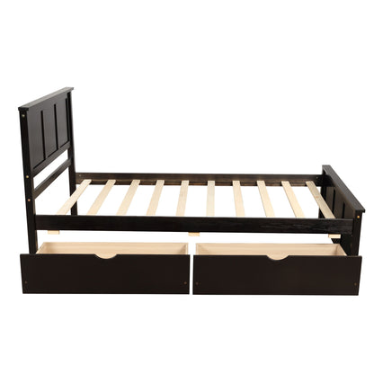 Platform Storage Bed With 2 Wheel Base Drawers - The Sleep Loft - Online Mattress Showroom NYC