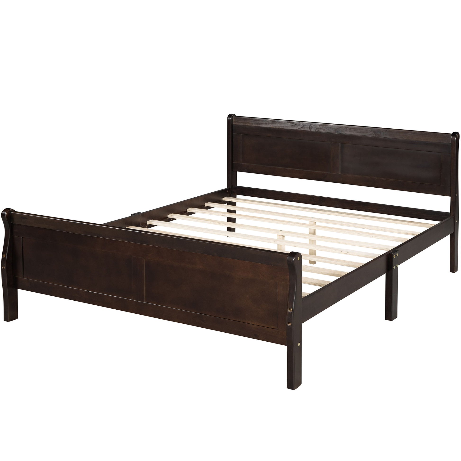 Platform Bed Frame Mattress Foundation Sleigh Bed With Headboard / Footboard / Wood Slat Suppor - The Sleep Loft - Online Mattress Showroom NYC