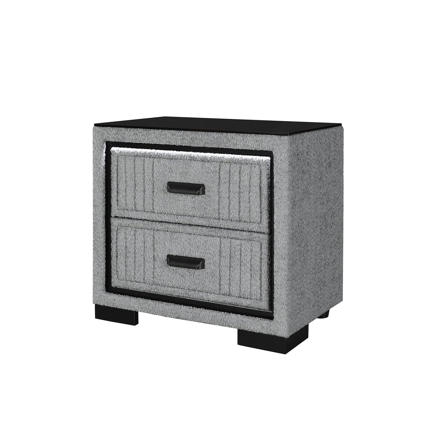 Isaiah - Nightstand With Upholstered Frame - The Sleep Loft - Online Mattress Showroom NYC