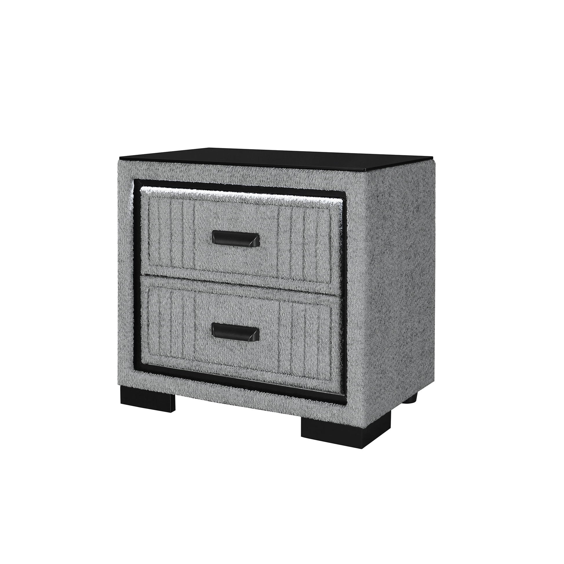 Isaiah - Nightstand With Upholstered Frame - The Sleep Loft - Online Mattress Showroom NYC