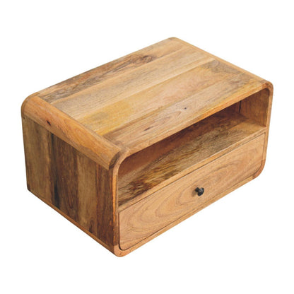 Curved Upper Slot Floating Nightstand - The Sleep Loft - Online Mattress Showroom NYC