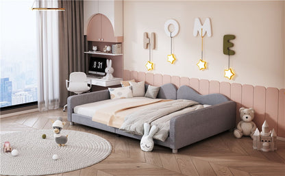 Upholstered Daybed, Sherpa Fabric Sofabed With Cloud-Shaped Backrest - The Sleep Loft - Online Mattress Showroom NYC