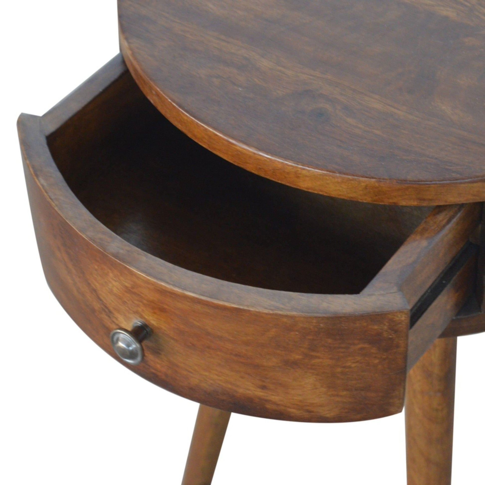 Nordic Chestnut Circular Nightstand - The Sleep Loft - Online Mattress Showroom NYC