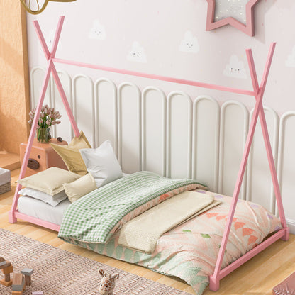 Metal House Platform Bed With Triangle Structure, Low Profile Design - The Sleep Loft - Online Mattress Showroom NYC