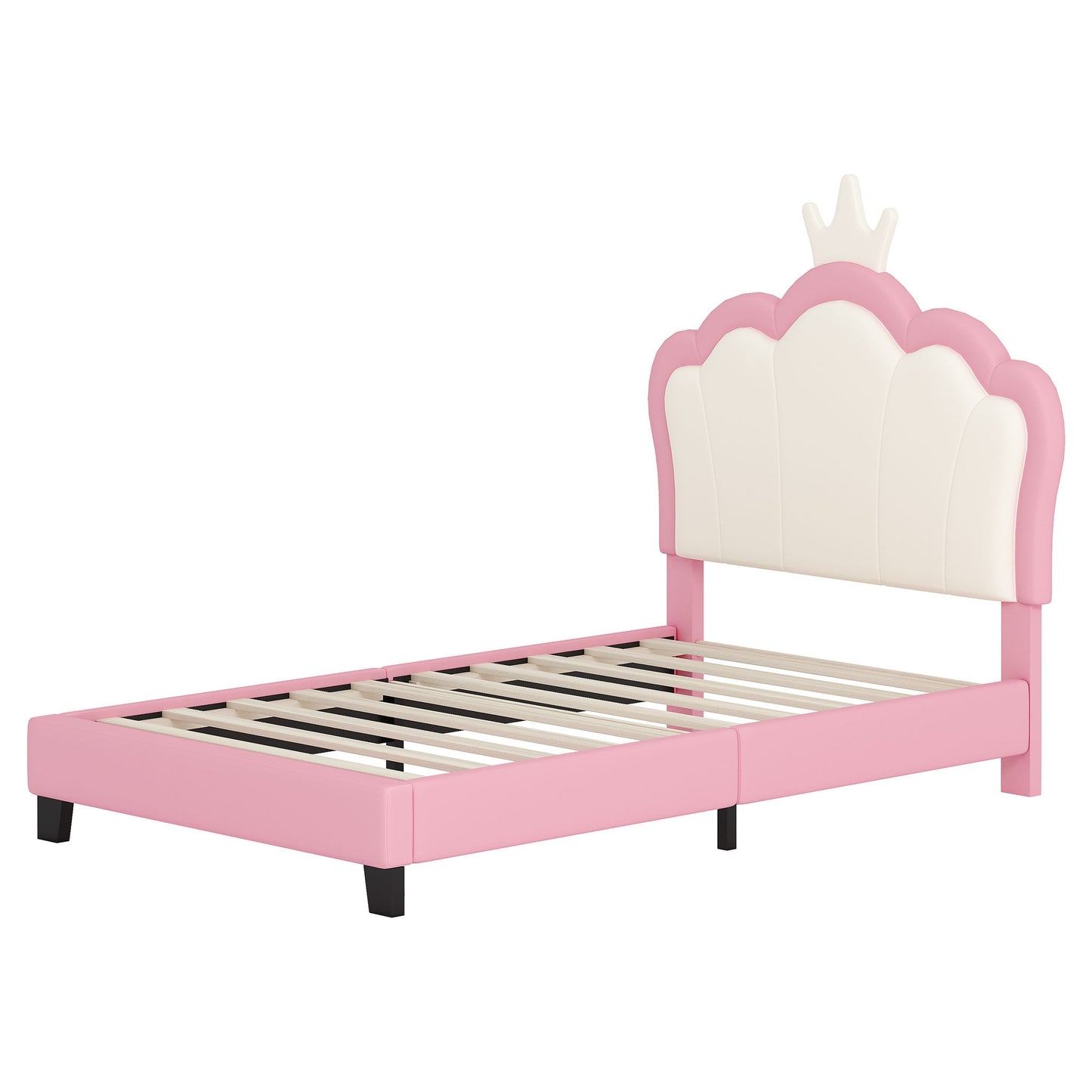 Upholstered Princess Platform Bed With Crown Headboard - The Sleep Loft - Online Mattress Showroom NYC