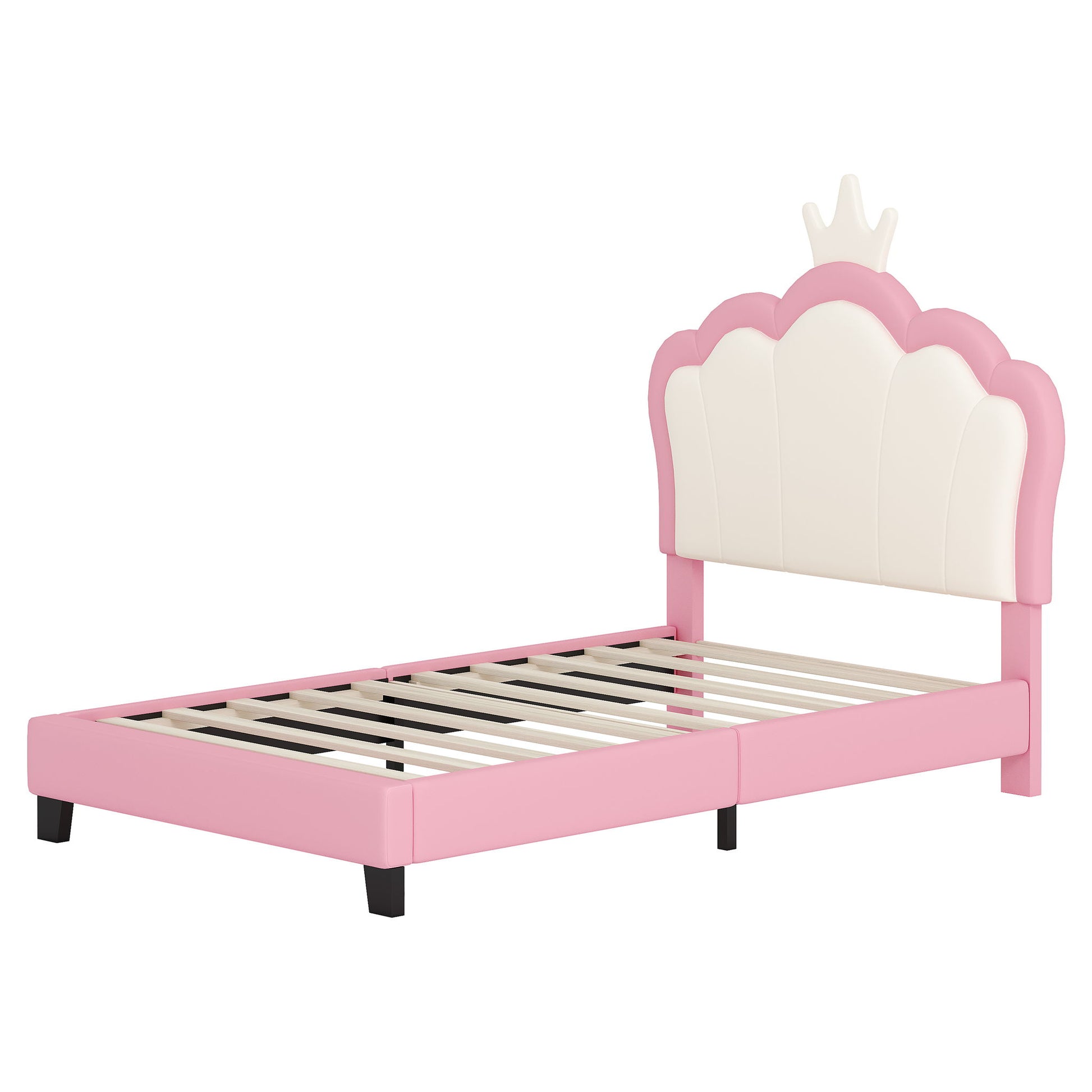 Upholstered Princess Platform Bed With Crown Headboard - The Sleep Loft - Online Mattress Showroom NYC