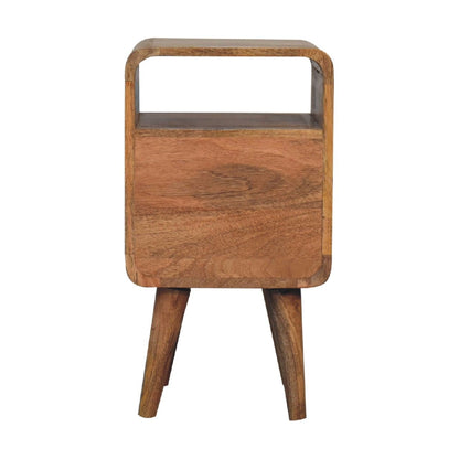 Lille - Mini Curved Nightstand - Oak - The Sleep Loft - Online Mattress Showroom NYC