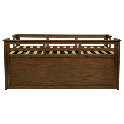 Carlsbad Wood Twin Captains Bed With Trundle Medium Brown