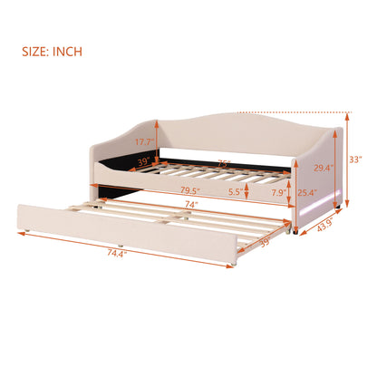 Design Upholstered Daybed With Light And Trundle - The Sleep Loft - Online Mattress Showroom NYC