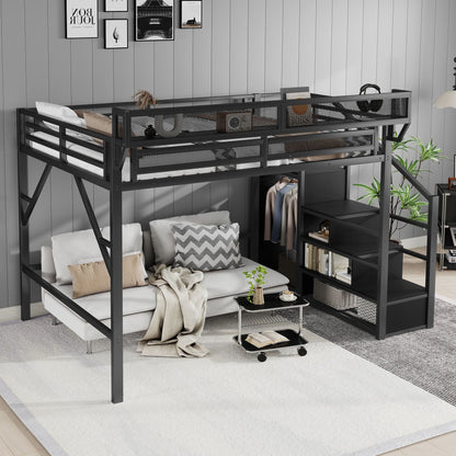 Loft Bed With Storage Shelves, Wardrobe - The Sleep Loft - Online Mattress Showroom NYC