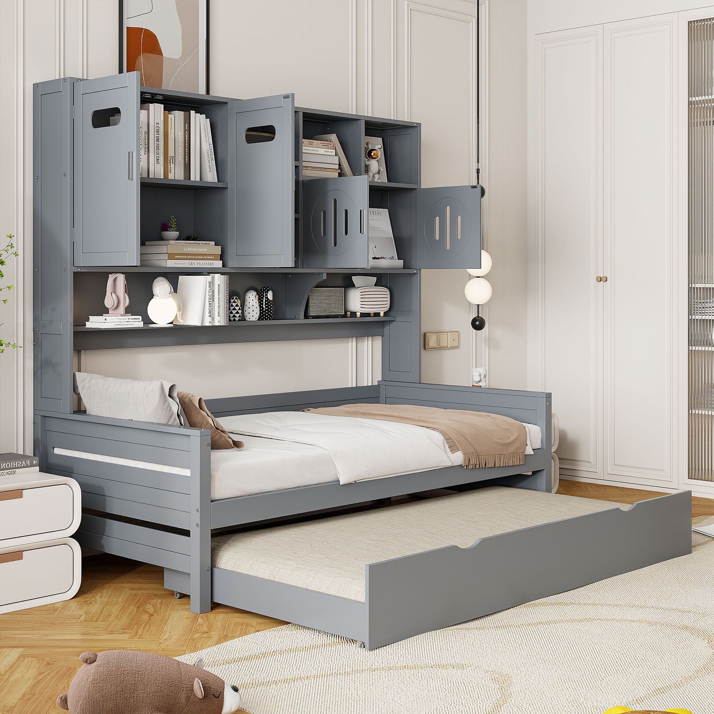 Daybed With All-In-One Cabinet And Shelf - The Sleep Loft - Online Mattress Showroom NYC