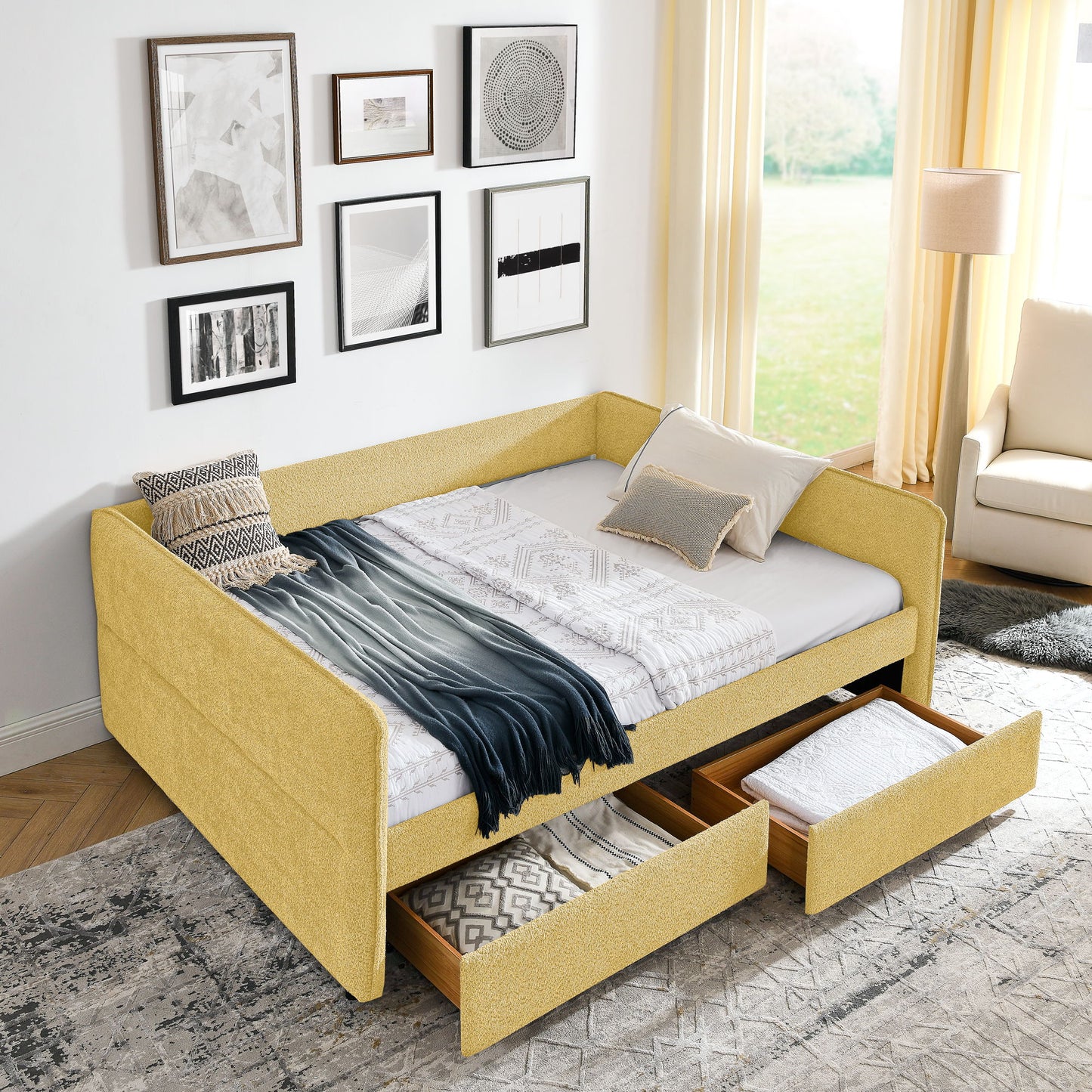 Upholstered Daybed & 2 Drawers - The Sleep Loft - Online Mattress Showroom NYC