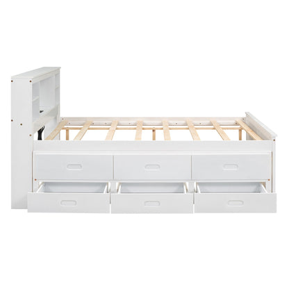 Platform Bed With Storage Headboard, USB, Trundle And 3 Drawers - The Sleep Loft - Online Mattress Showroom NYC