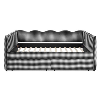 Gingham Daybed With USB Charging Port, Wave-Shaped Design - The Sleep Loft - Online Mattress Showroom NYC