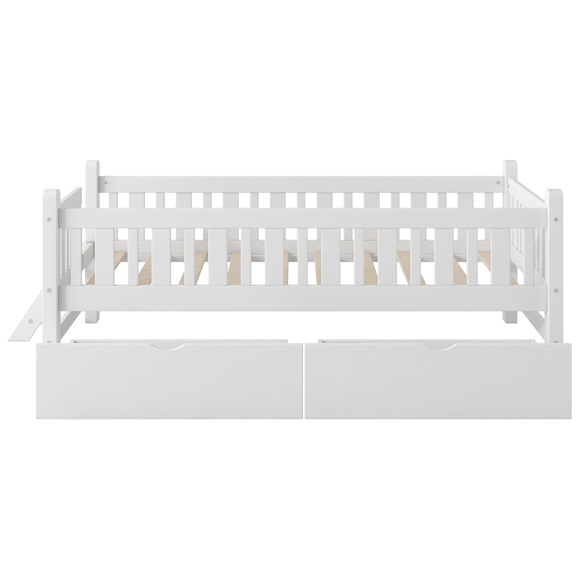 Platform Bed With Guardrail And 2 Drawers - The Sleep Loft - Online Mattress Showroom NYC