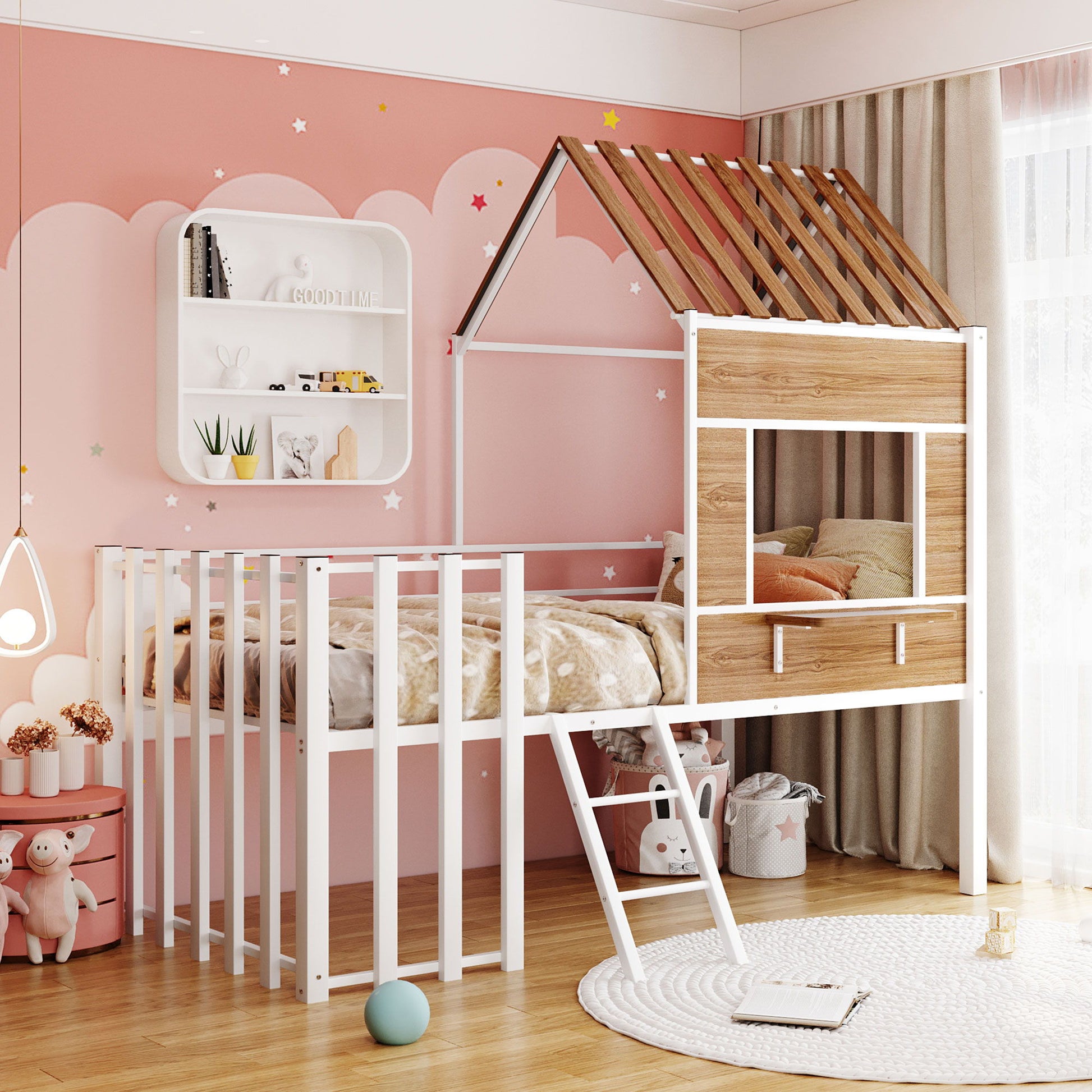Loft Bed With Roof, Window, Guardrail, Ladder - The Sleep Loft - Online Mattress Showroom NYC