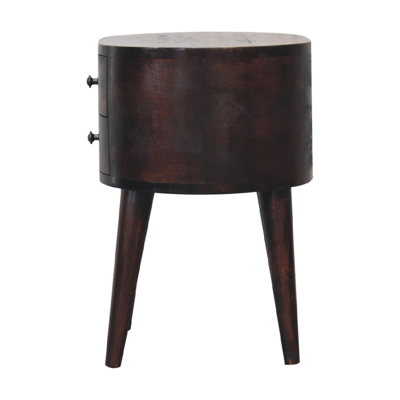 Rounded Bedside Table - Walnut - The Sleep Loft - Online Mattress Showroom NYC