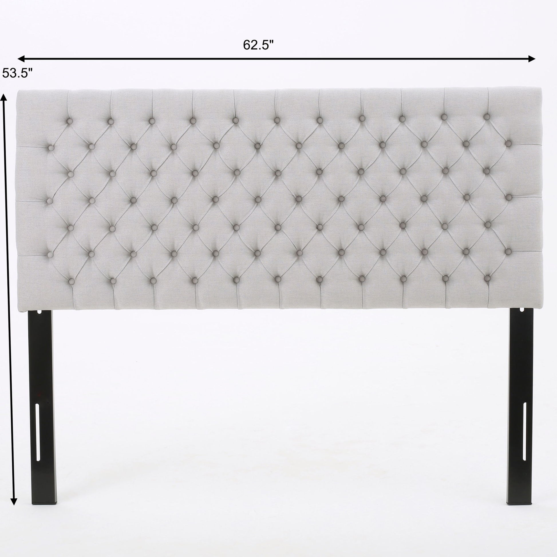 Queen Size Headboard With Button Tufting - Light Gray - The Sleep Loft - Online Mattress Showroom NYC