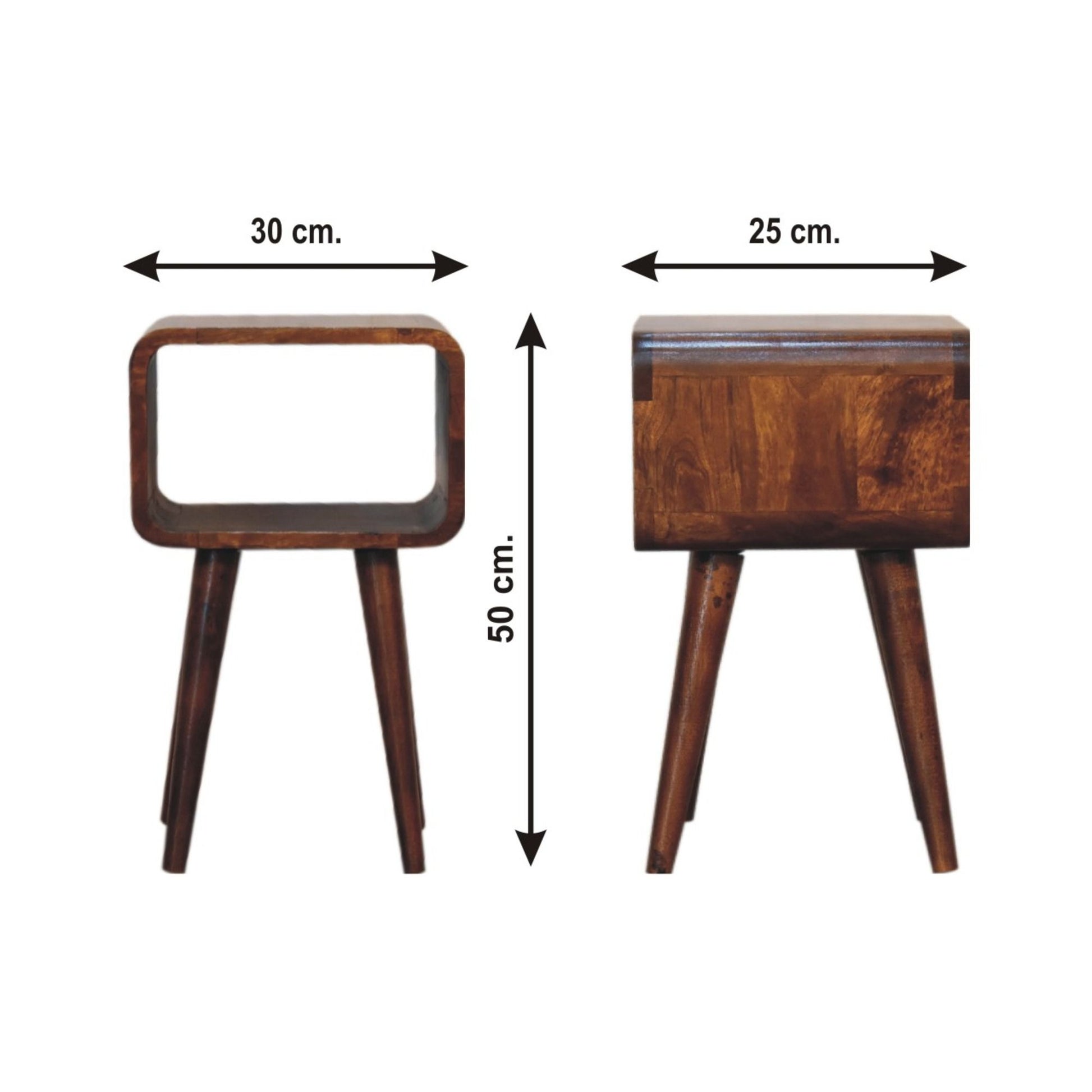 Minimalist Open Curved Nightstand - The Sleep Loft - Online Mattress Showroom NYC