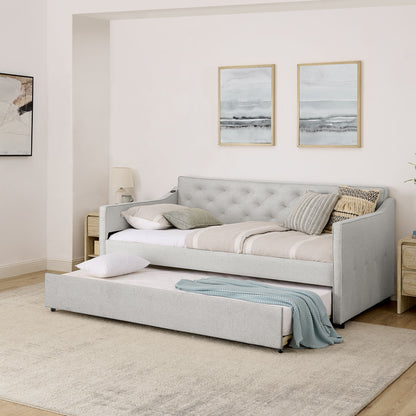Daybed With Pop Up Trundle And USB Charging Armrest - The Sleep Loft - Online Mattress Showroom NYC