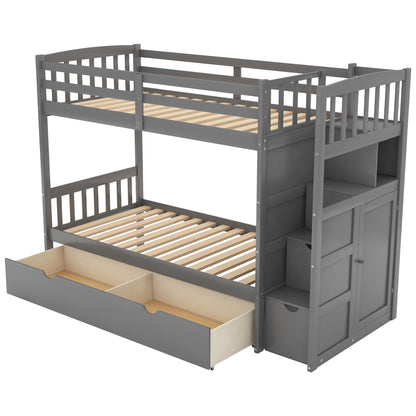 Bunk Bed, Convertible Bottom Bed, Storage Shelves And Drawers - The Sleep Loft - Online Mattress Showroom NYC