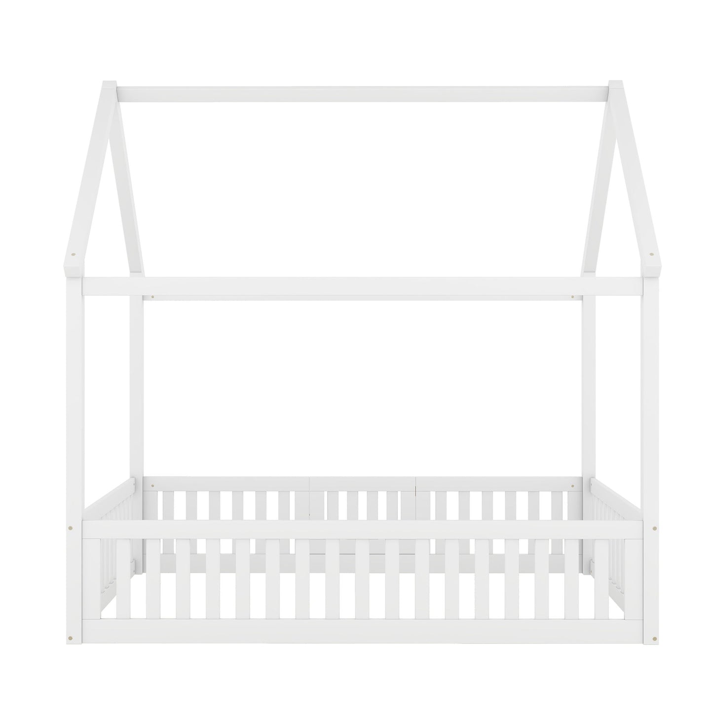 Wood House Bed With Fence And Door - The Sleep Loft - Online Mattress Showroom NYC